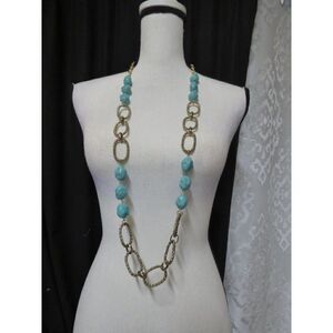 Style&Co Turquoise and Chain Long Necklace, 48”